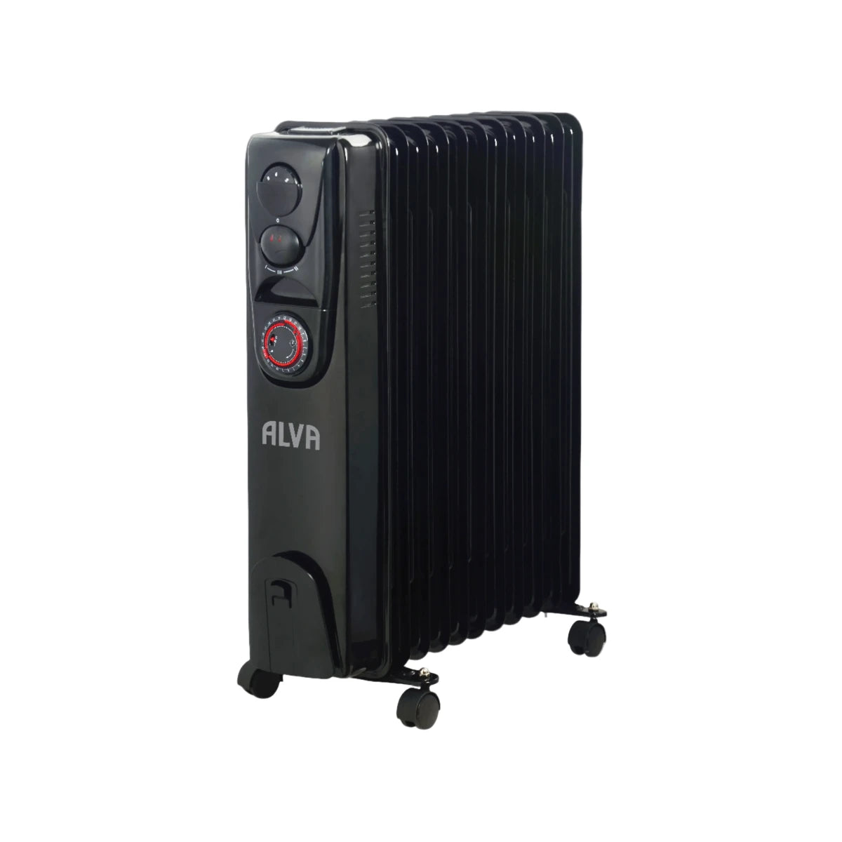 11 Fins 2500W Oil Filled Heater - Timer Function - Glossy Black