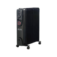 11 Fins 2500W Oil Filled Heater - Timer Function - Glossy Black