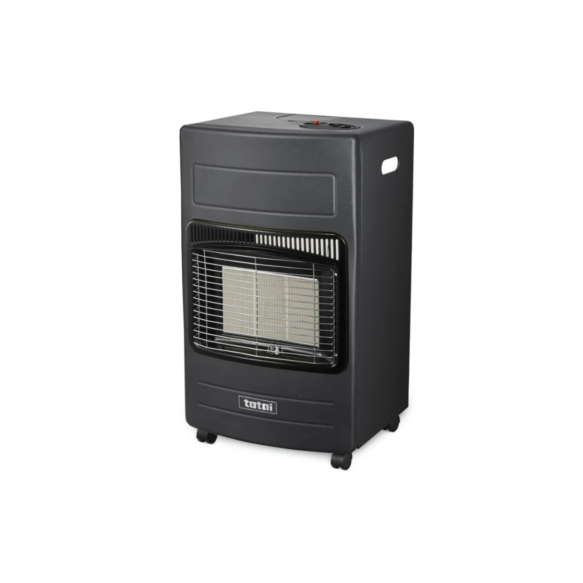 Totai 3-plate black gas rollabout heater for large living rooms