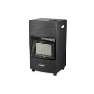 Totai 3-plate black gas rollabout heater for large living rooms