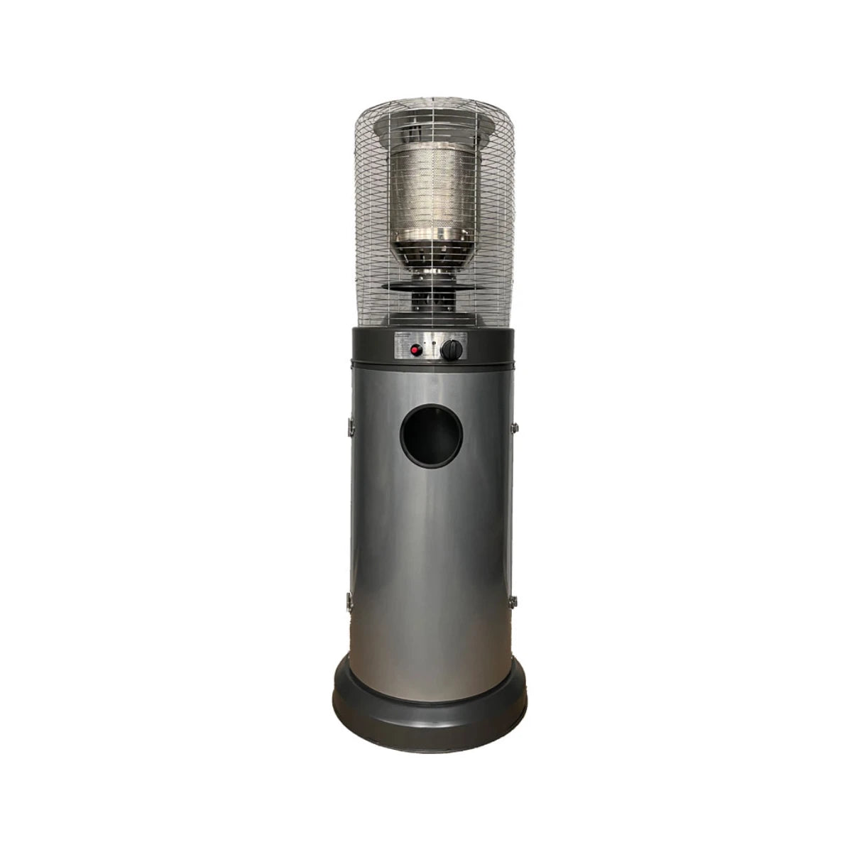 Totai Polo short base grey outdoor gas heater for seated patio areas