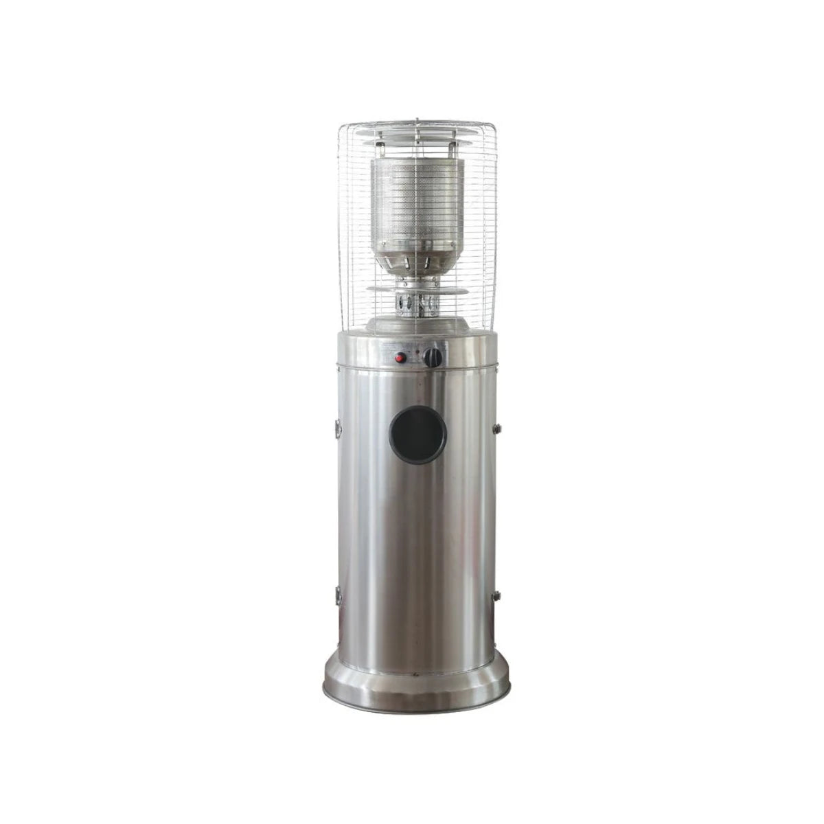 Totai Polo stainless steel short base outdoor gas heater for seated patio areas