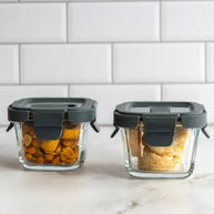 Consol Glass Madrid Square Baby Container 160ml 2 Pack