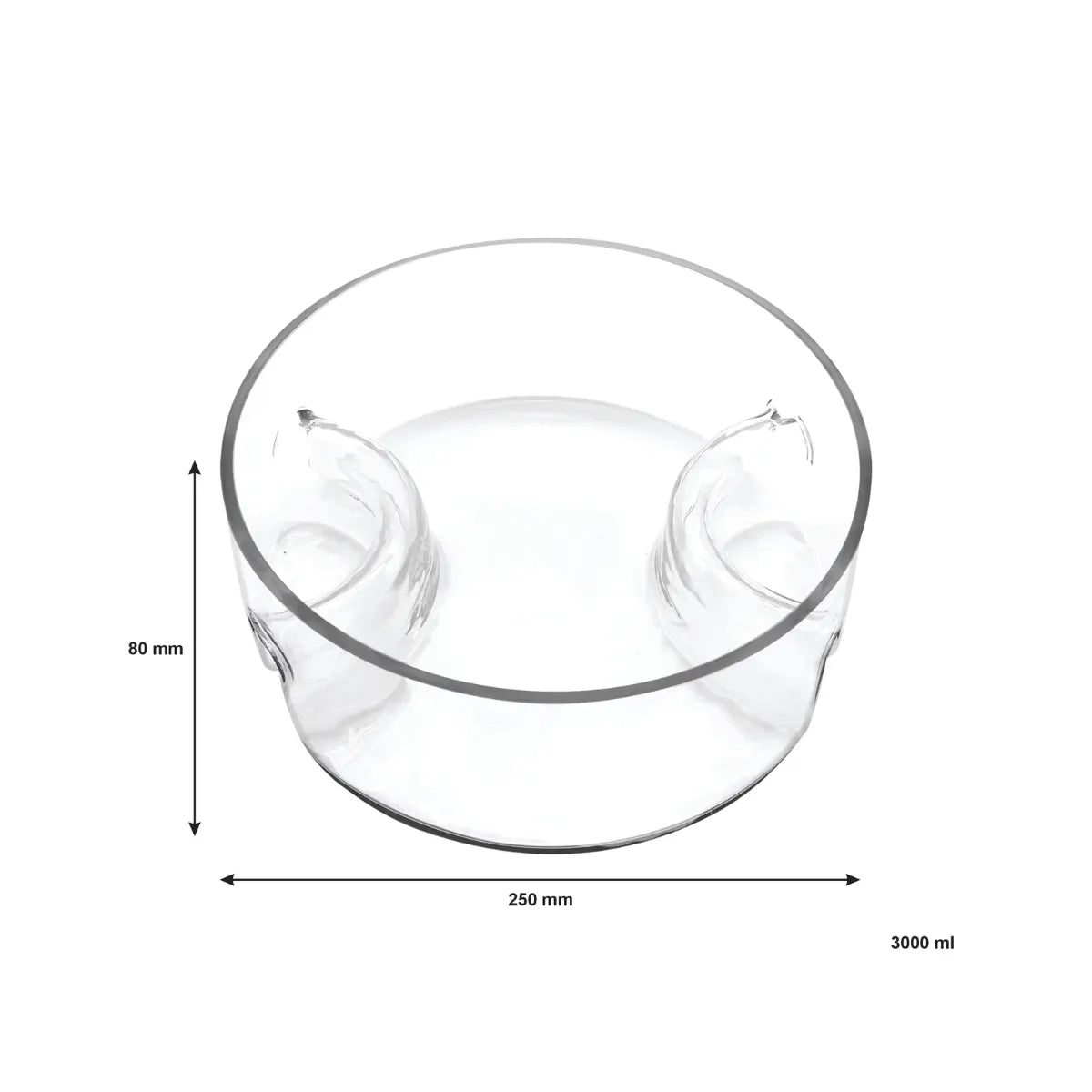 Consol Genoa Glass Serving Bowl with 3 Sections - 250mm