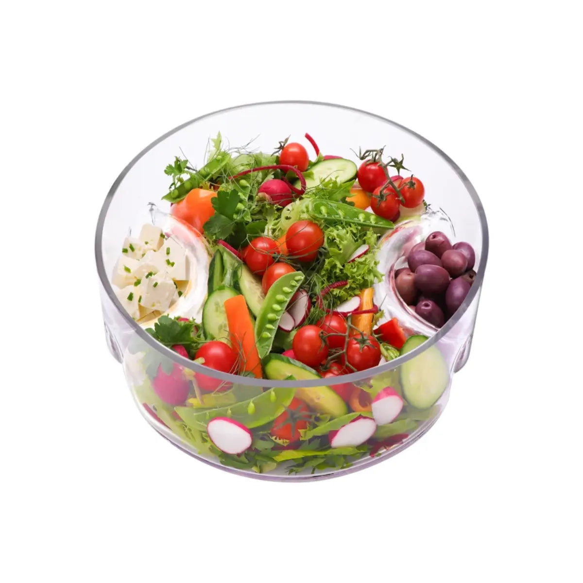 Consol Genoa Glass Serving Bowl with 3 Sections - 250mm
