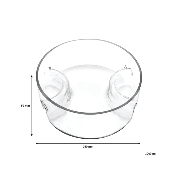 Consol Genoa Glass Serving Bowl with 3 Sections - 250mm
