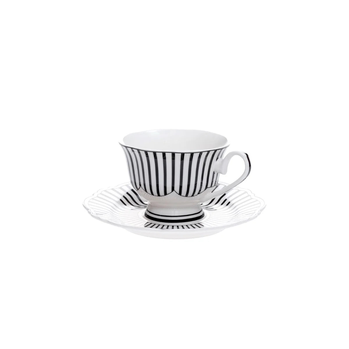 Jenna Clifford Ivory Noir Cup & Saucer Set of 4