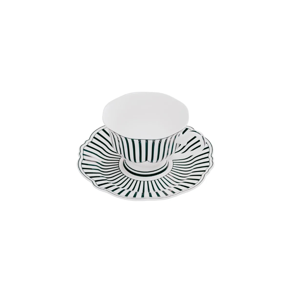 Jenna Clifford Ivory Noir Cup & Saucer Set of 4