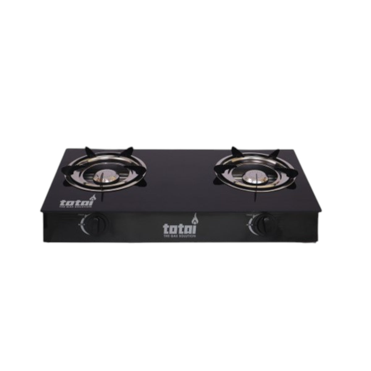 TOTAI 2 BURNER BLACK GLASS TABLETOP GAS STOVE