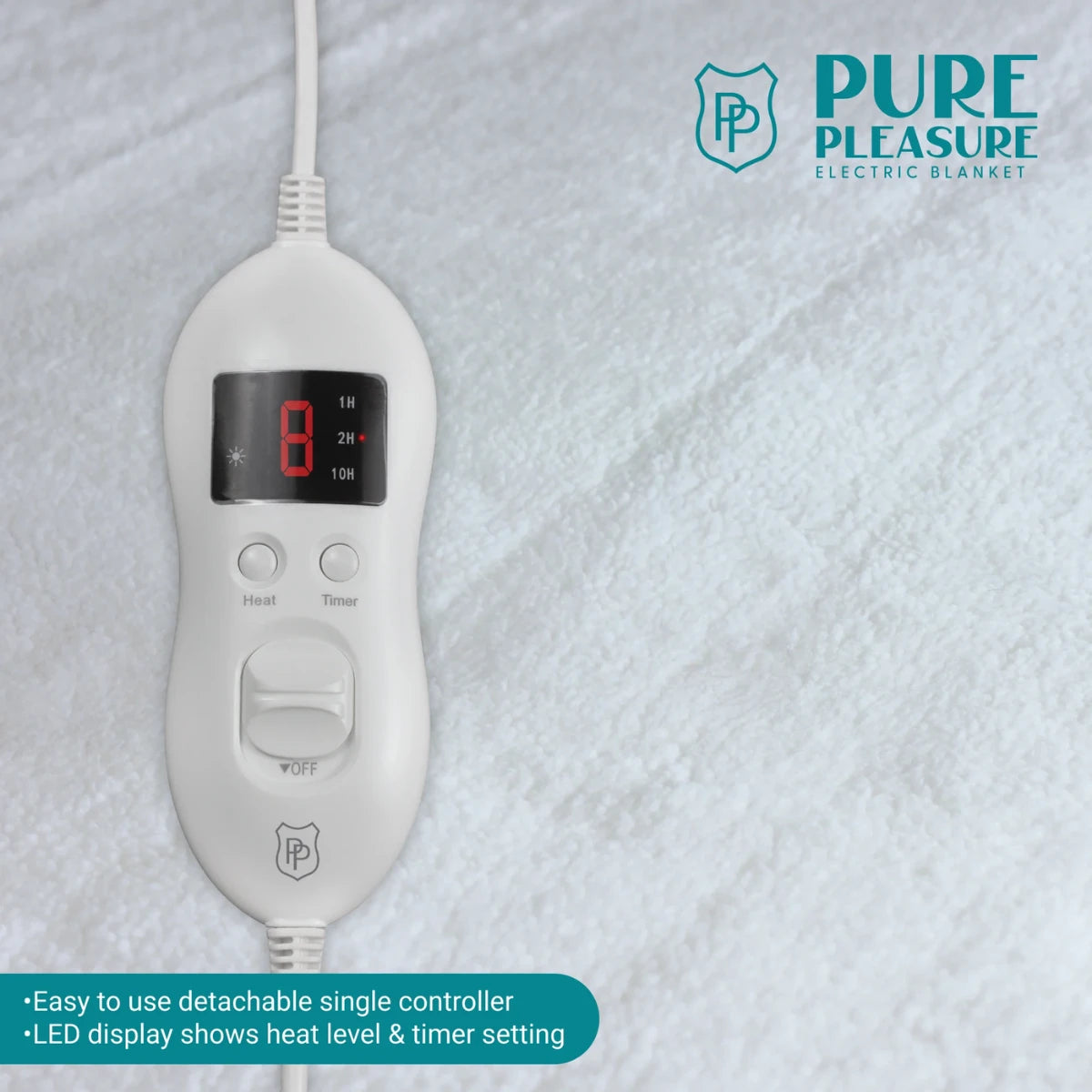 Pure Pleasure Fullfit Sherpa Fleece Electric Blanket With Elastic