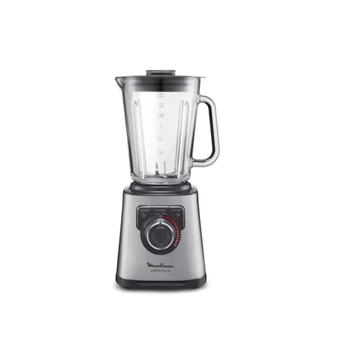Moulinex Perfect Mix high speed blender with 2 liter glass jar and 6 stainless steel blades.