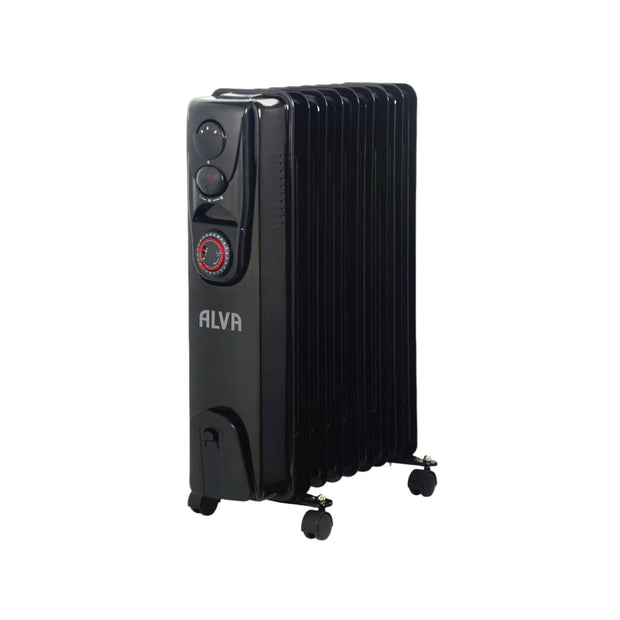 9 Fins 2000W Oil Filled Heater - Timer Function - Glossy Black