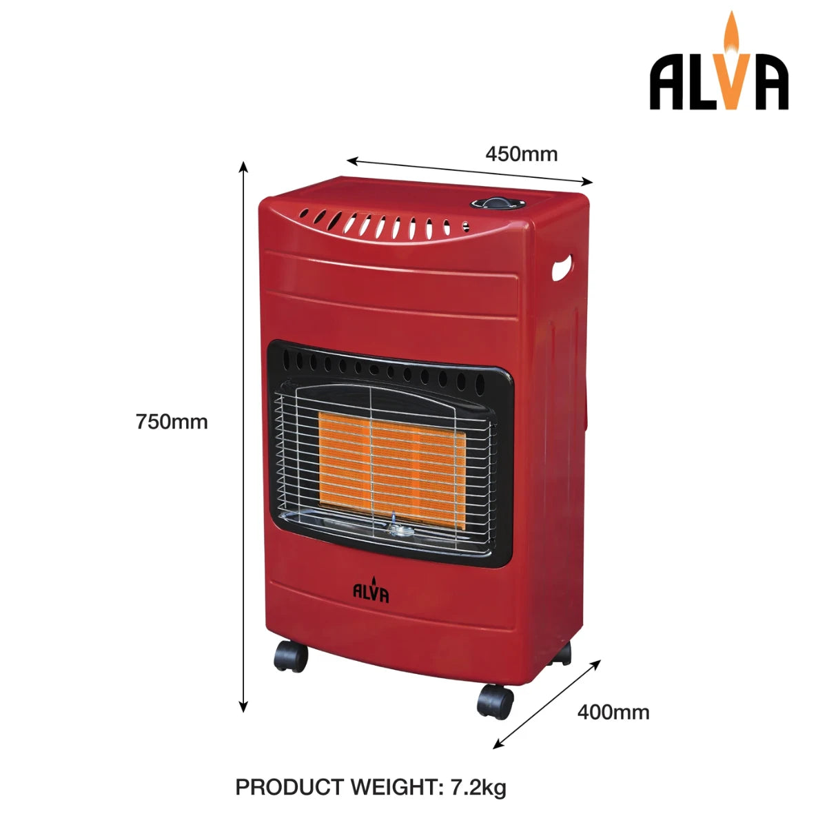 ALVA 3 PANEL LUXURIOUS INFRARED RADIANT INDOOR GAS HEATER 