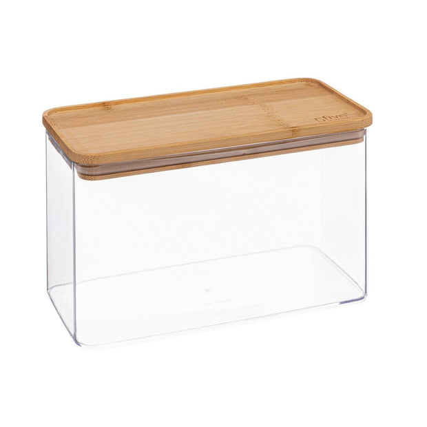 Acrylic Rectangle Storage Container With Bamboo Lid