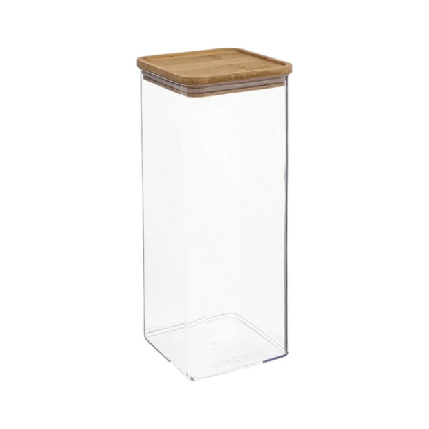 Acrylic Square Storage Container With Bamboo Lid