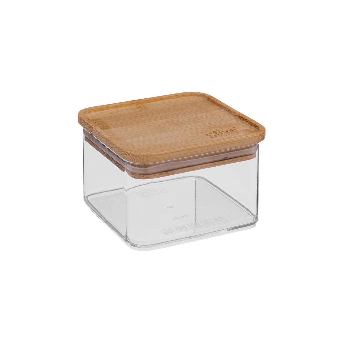 Acrylic Square Storage Container With Bamboo Lid