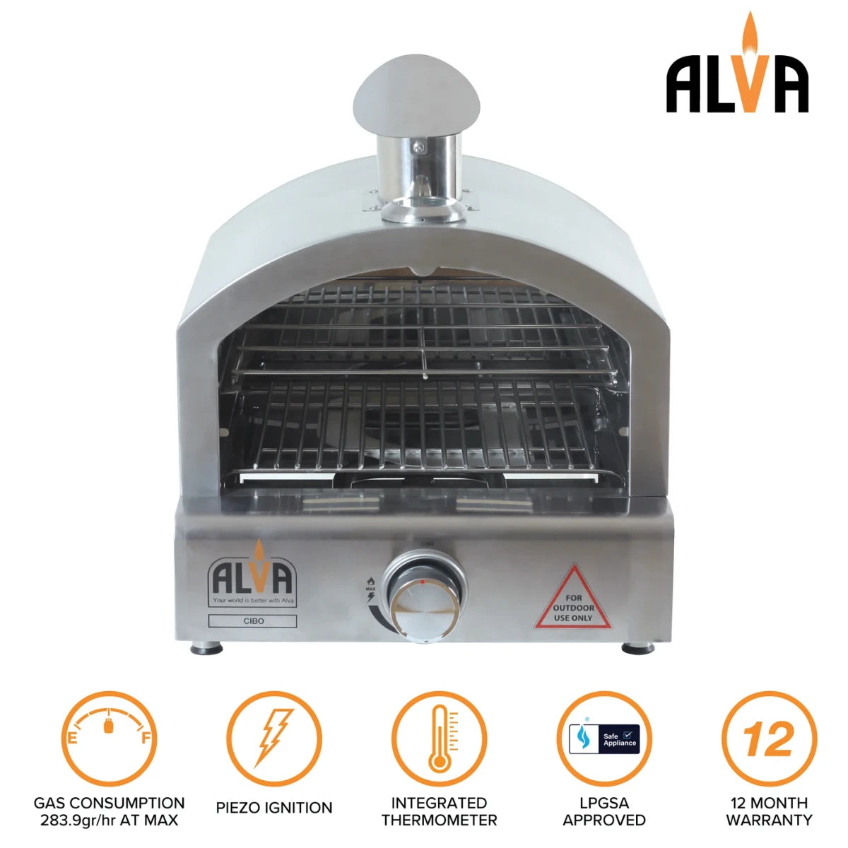 Alva Cibo Stainless Steel Gas Pizza Oven Outdoor Pizza Oven
