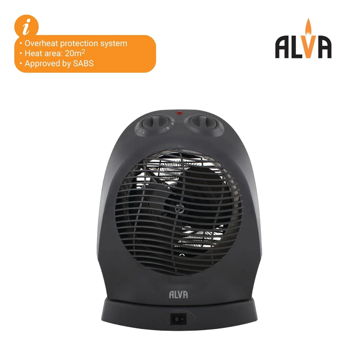 Alva Electric Fan Heater with Oscillation (2000W)