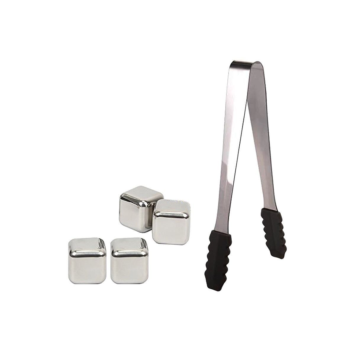 Bar Butler Ice Cubes 4pcs With Tong St Steel 5 Piece Set