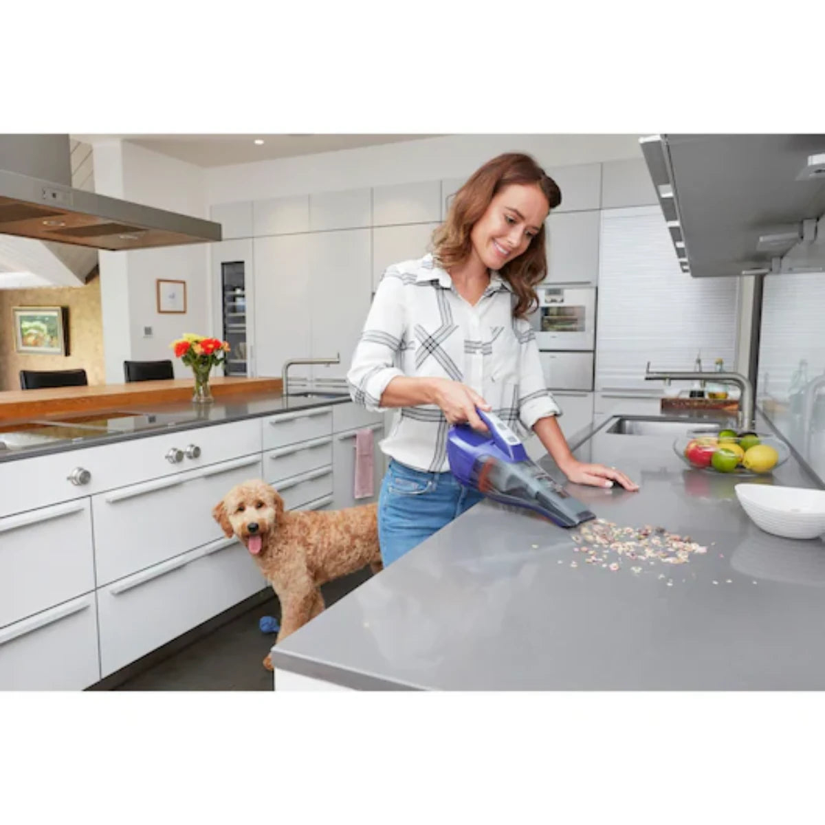 Black & Decker 12V Dustbuster Cordless Hand Vacuum with Pet Brush DVB315JP-GB