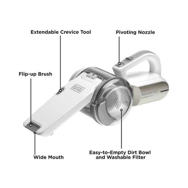 Black & Decker 14.4V Pivot Dustbuster Handheld Vacuum Cleaner PV1420L-B5