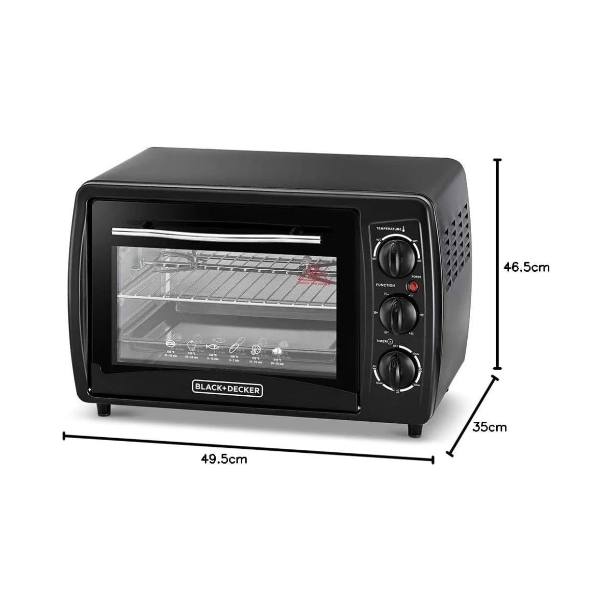 Black & Decker 19L Multifunction Toaster Oven with Rotisserie & Double Glass Door