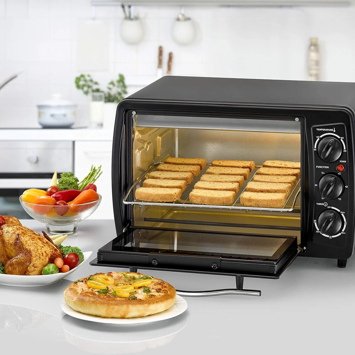 Black & Decker 19L Multifunction Toaster Oven with Rotisserie & Double Glass Door