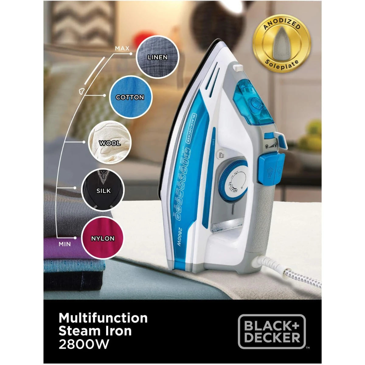 Black & Decker 2800W Steam Iron With Anodized soleplate X2800-B5