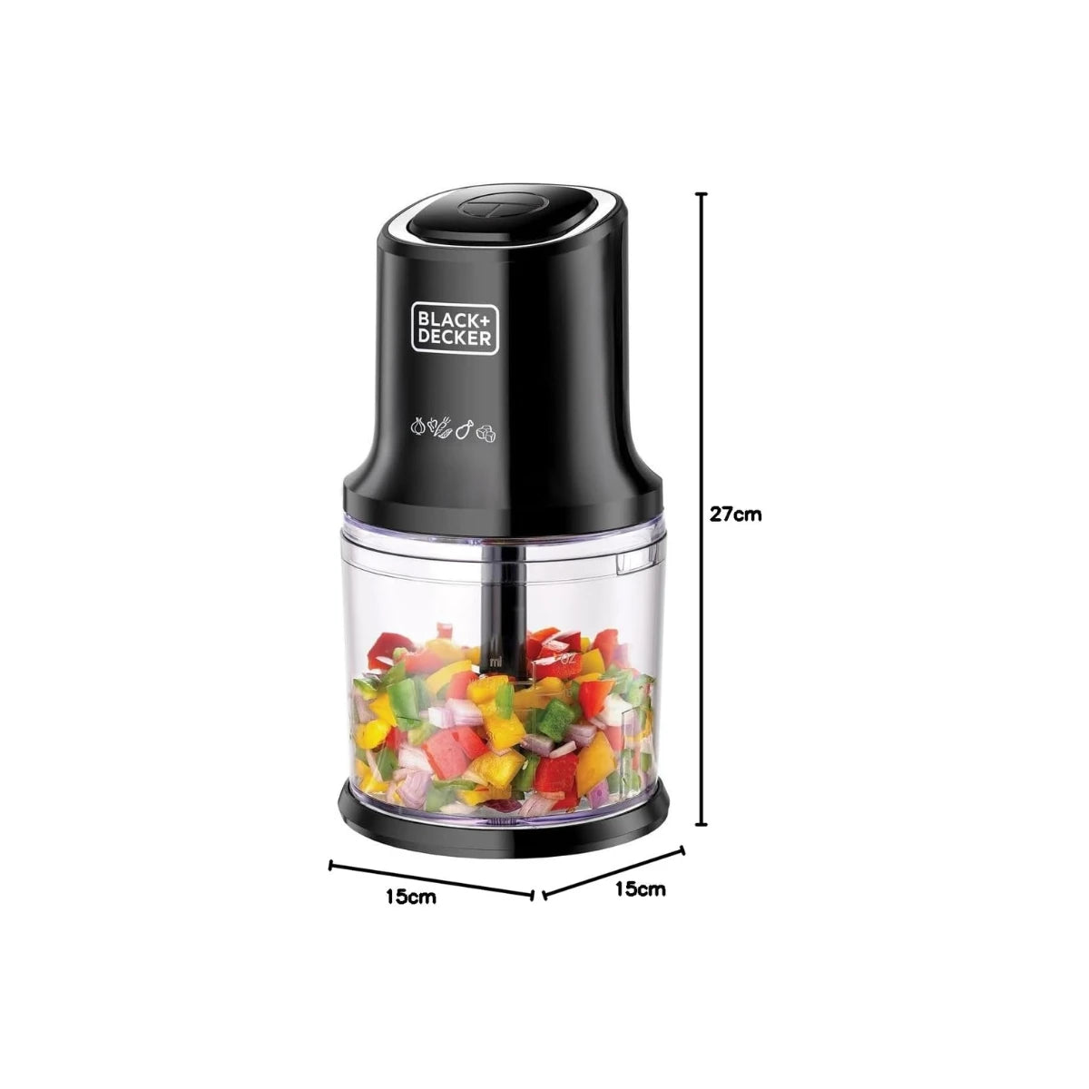 Black & Decker 500W 4 Blade Food Chopper - Black