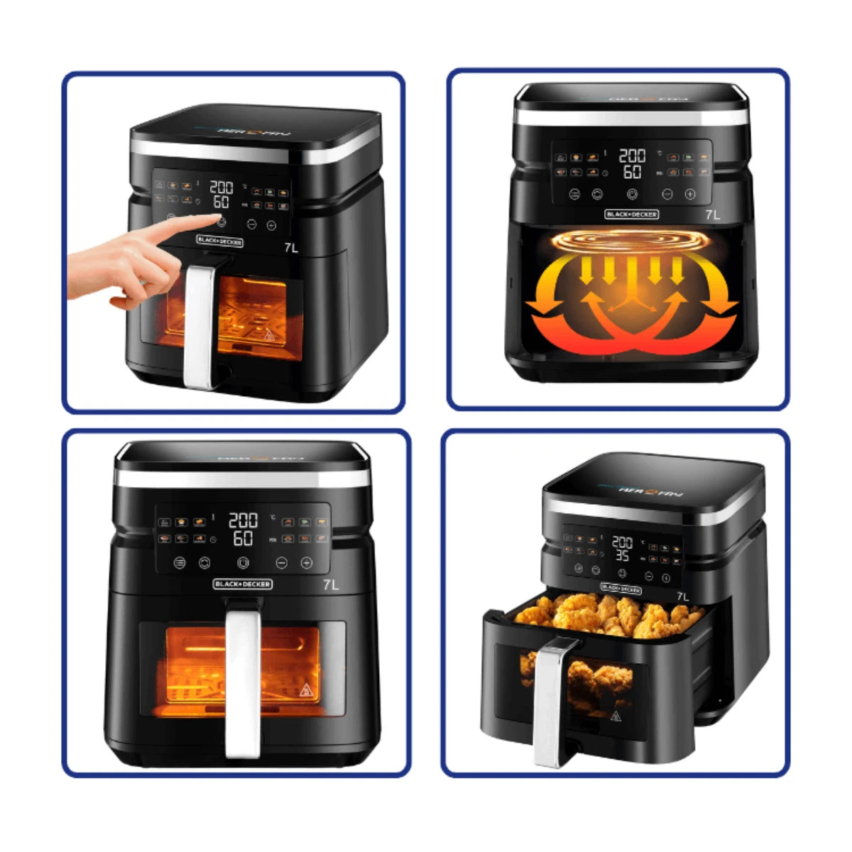 Black & Decker 7.0L Digital Aerofryer with Window