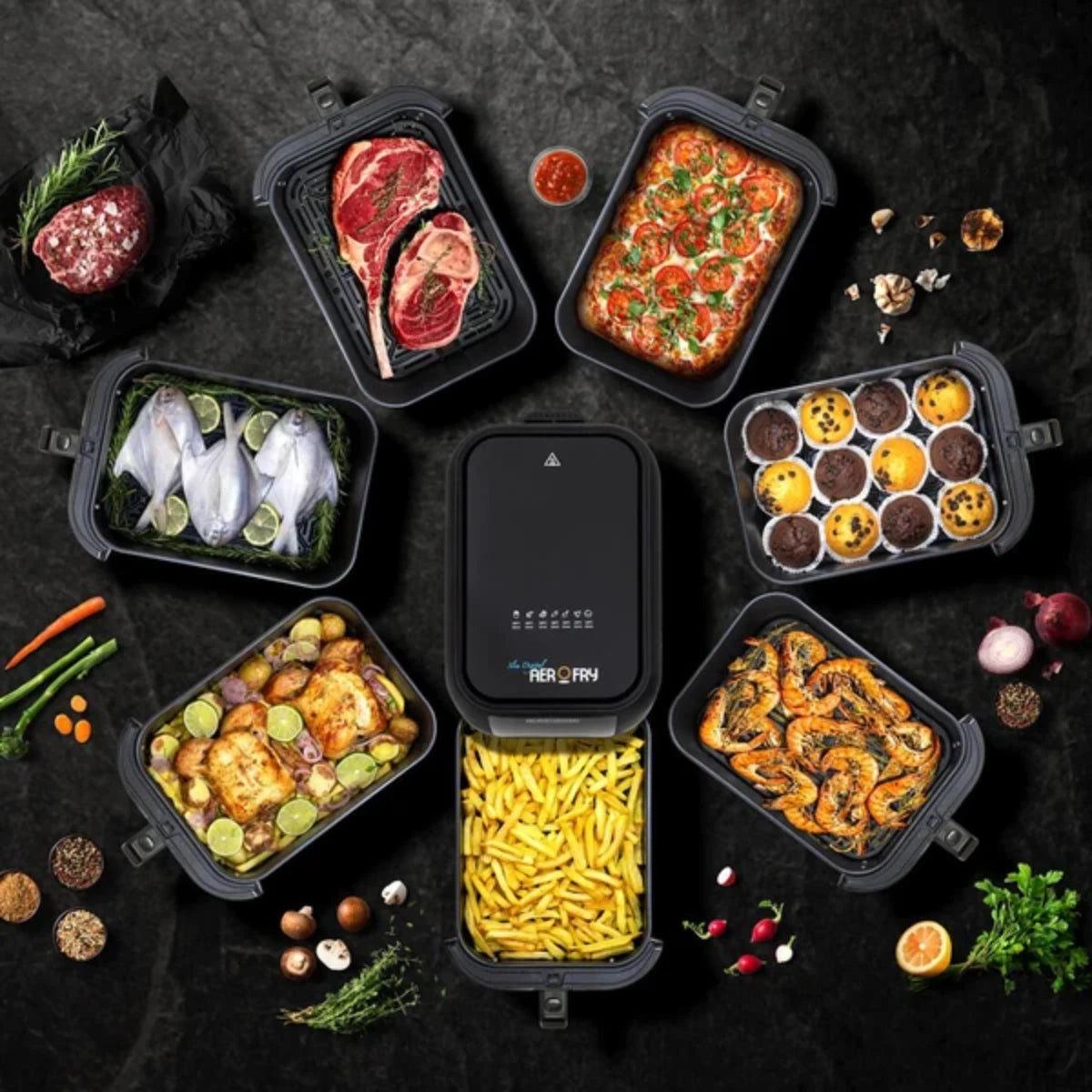 Black & Decker 8L 1700W Slim Airfryer with Window