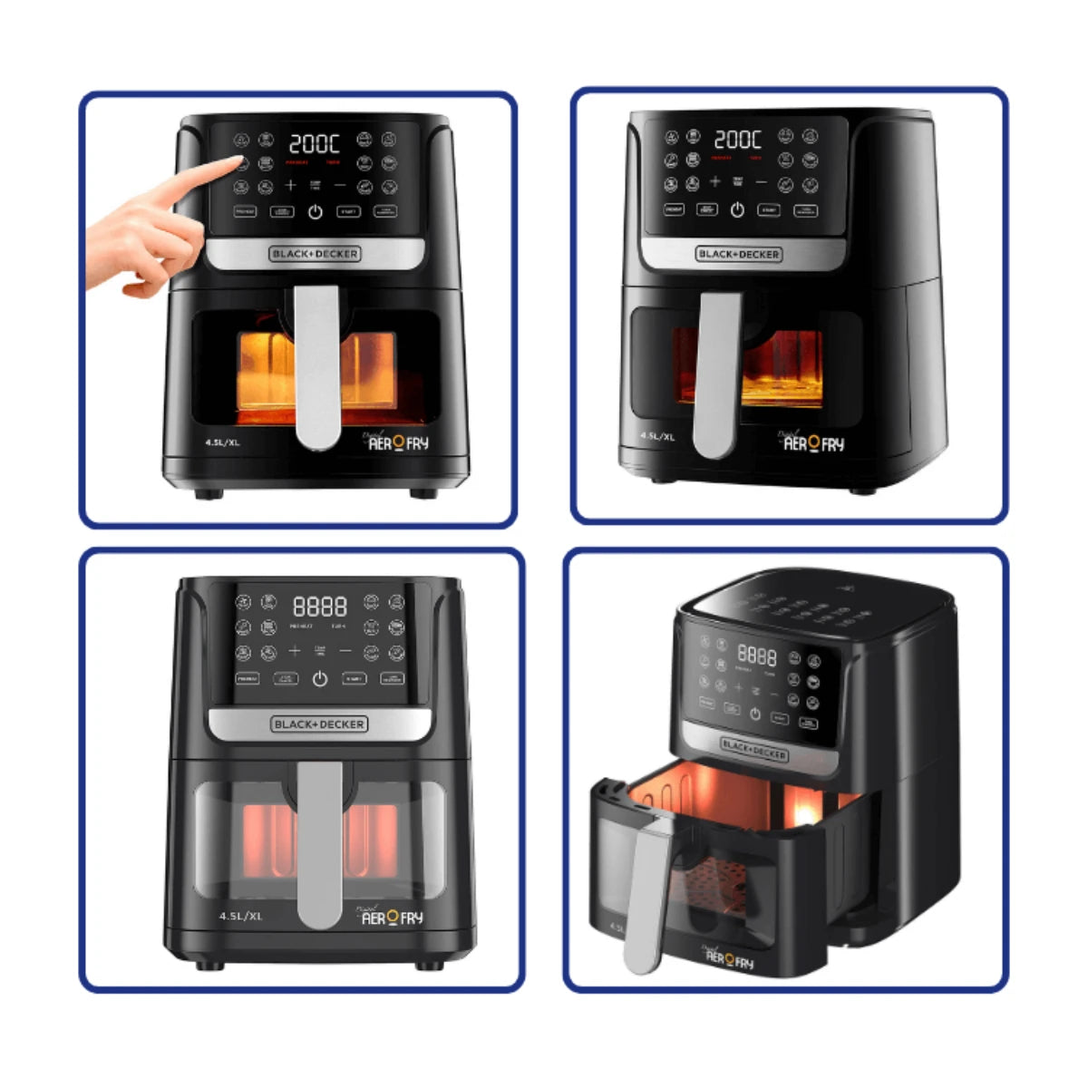 Black and Decker 4.5L Black Digital Airfryer