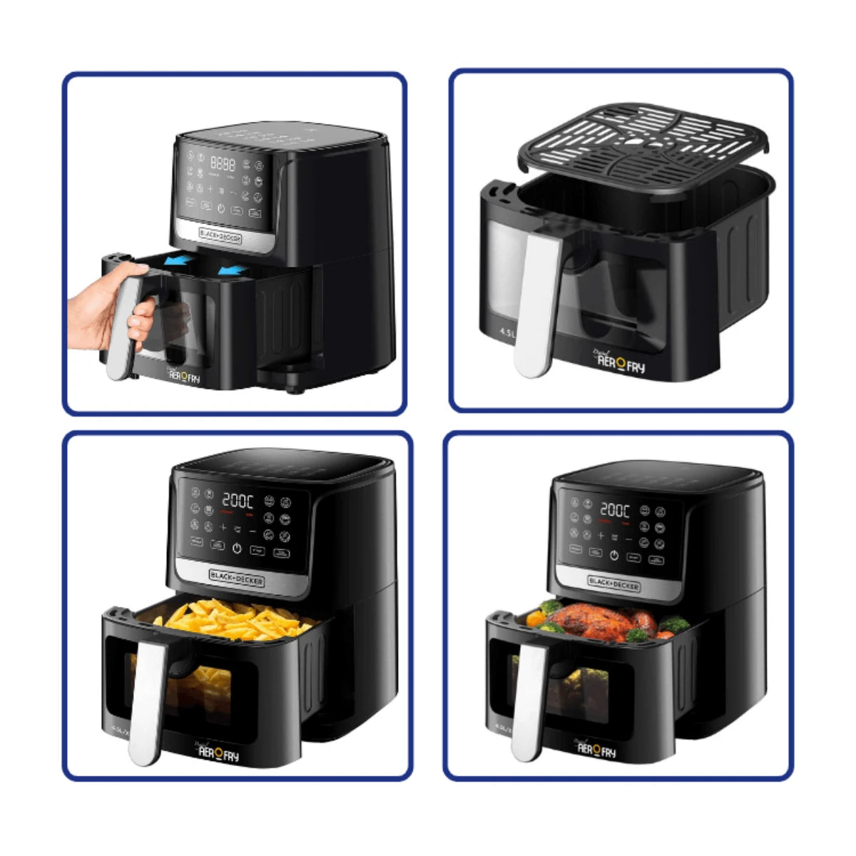 Black and Decker 4.5L Black Digital Airfryer