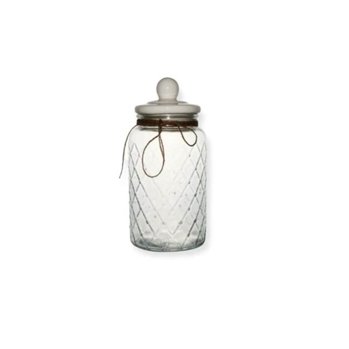 Canister Glass With White Ceramic Lid