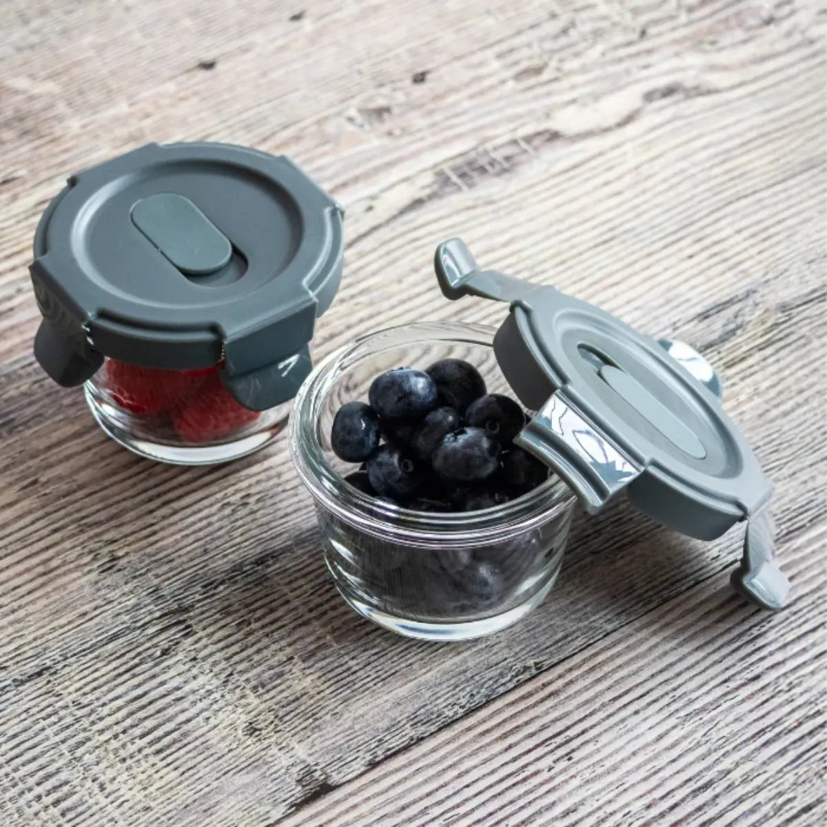 Consol Glass Madrid Round Baby Container 130ml 2 Pack