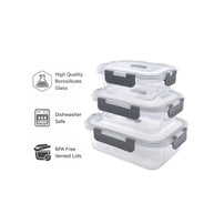 Consol Madrid Storage Containers with Clip-On Vented Lids Value 3-Pack Set