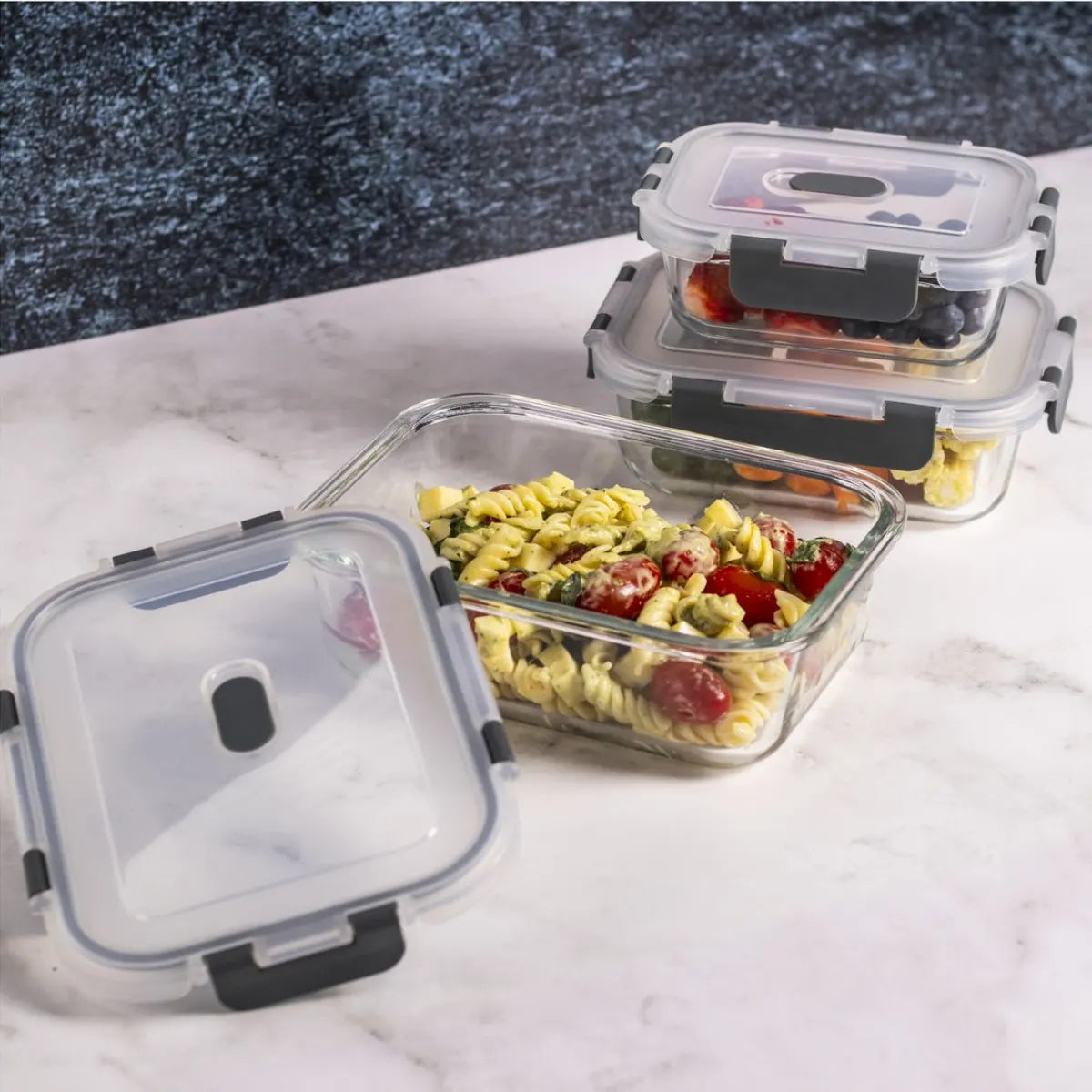 Consol Madrid Storage Containers with Clip-On Vented Lids Value 3-Pack Set
