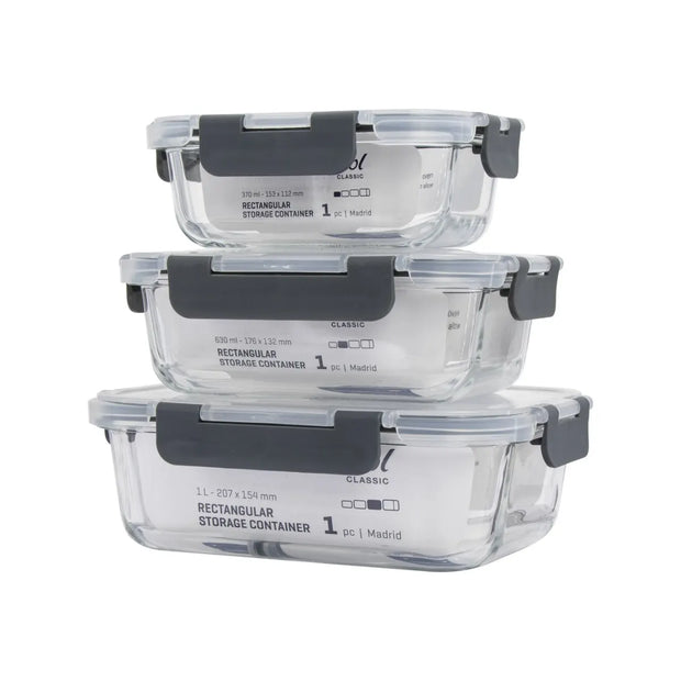 Consol Madrid Storage Containers with Clip-On Vented Lids Value 3-Pack Set