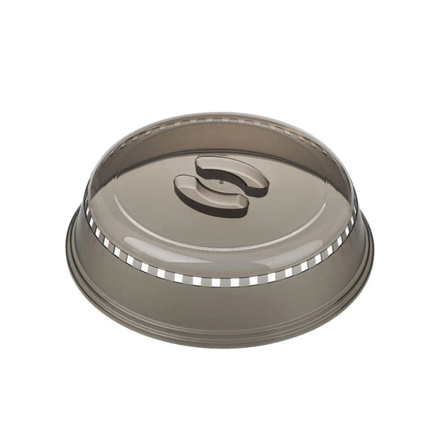 Creative Cooking transparent microwave plate cover with steam vents, 26cm diameter.