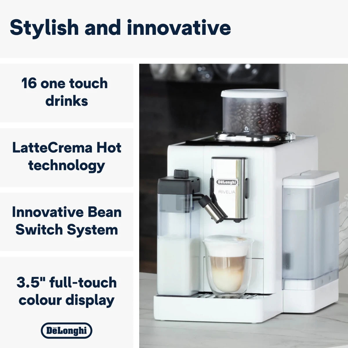 Delonghi 1450W Rivelia Bean To Cup Coffee Machine