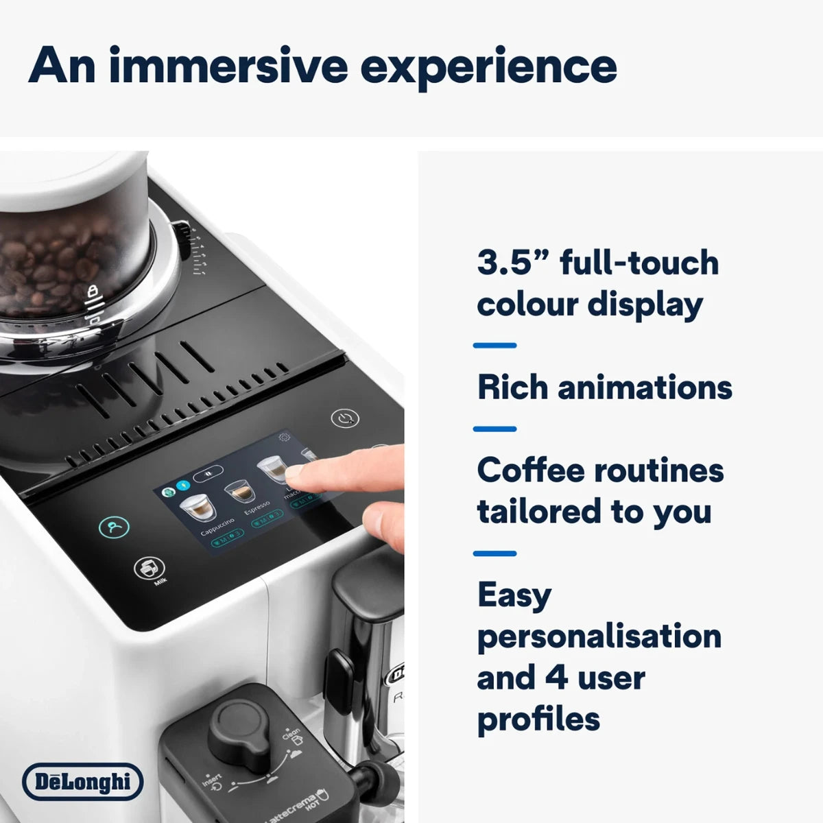 Delonghi 1450W Rivelia Bean To Cup Coffee Machine