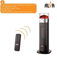 EIH209 ALVA - ELECTRIC - MINI TOWER HEATER - FLAME EFFECT & OSCILLATION