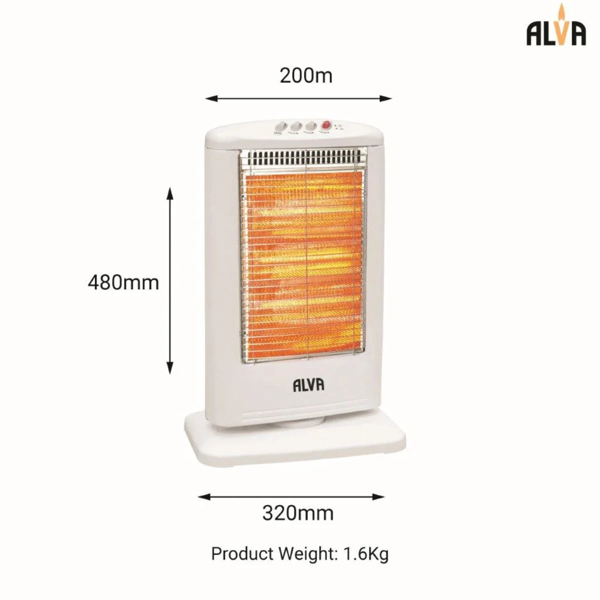 EIH500 ALVA ELECTRIC HALOGEN HEATER 1200W