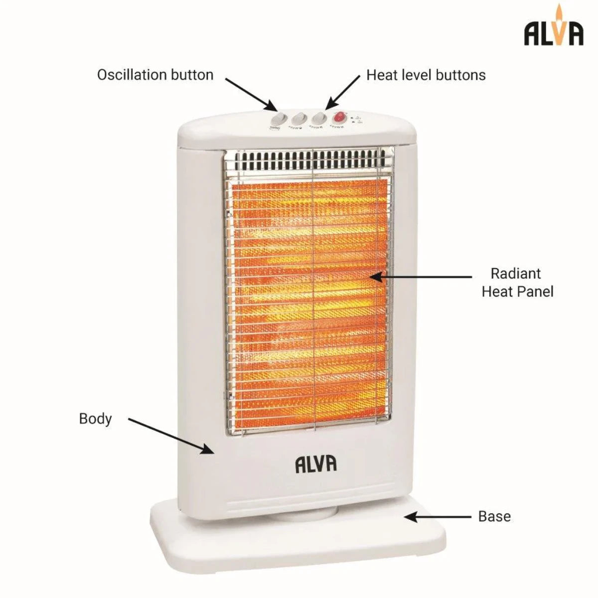 EIH500 ALVA ELECTRIC HALOGEN HEATER 1200W