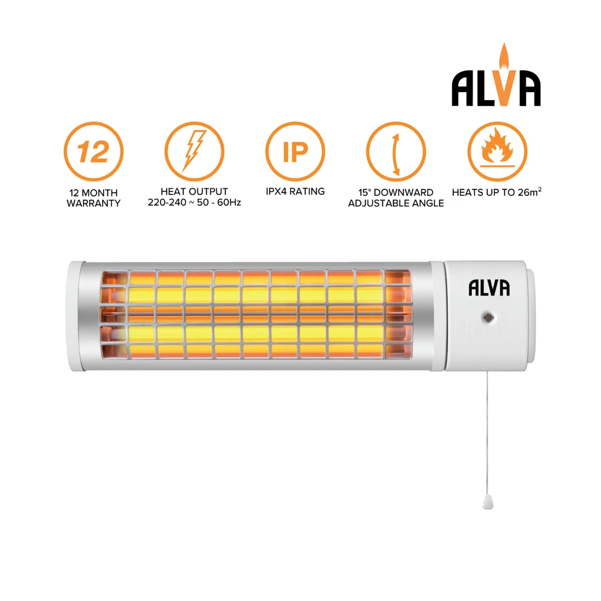 EIH600 ALVA ELECTRIC QUARTZ BATHROOM HEATER