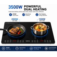 Feelive 2000W Double Portable Induction Cooktop Touch Control Black