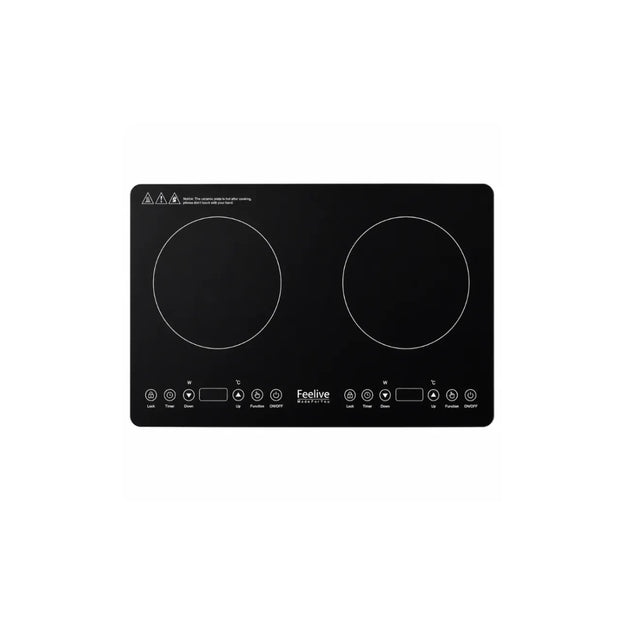 Feelive 2000W Double Portable Induction Cooktop Touch Control Black