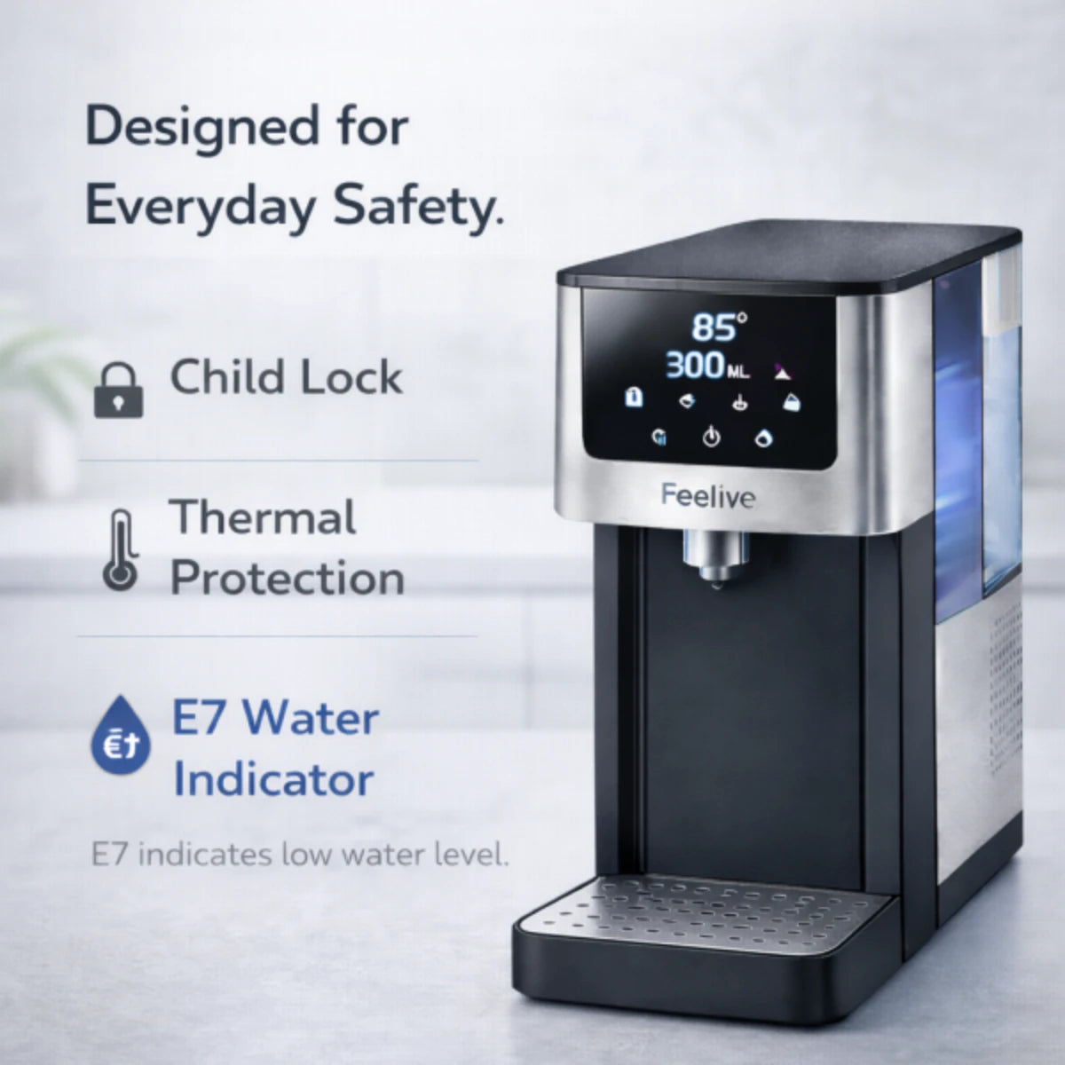 Feelive Premium Instant Hot Water and UV Cold Water Dispenser