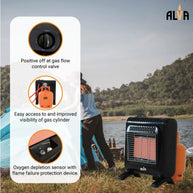 GH303 ALVA SMALL 3 PANEL GAS HEATER - Black