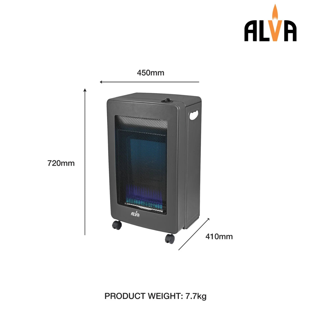 GH305 ALVA BLUE FLAME GAS HEATER - BLACK